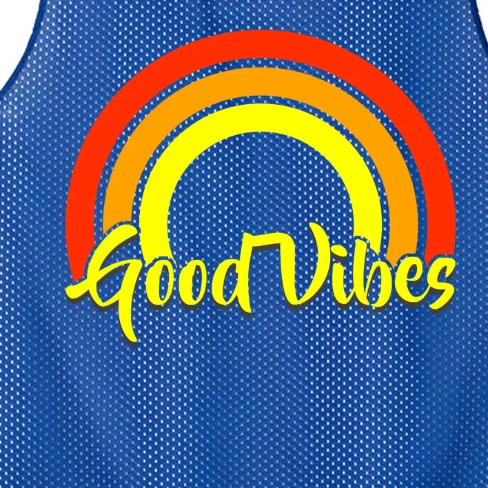 Good Vibes 80s Rainbow Mesh Reversible Basketball Jersey Tank