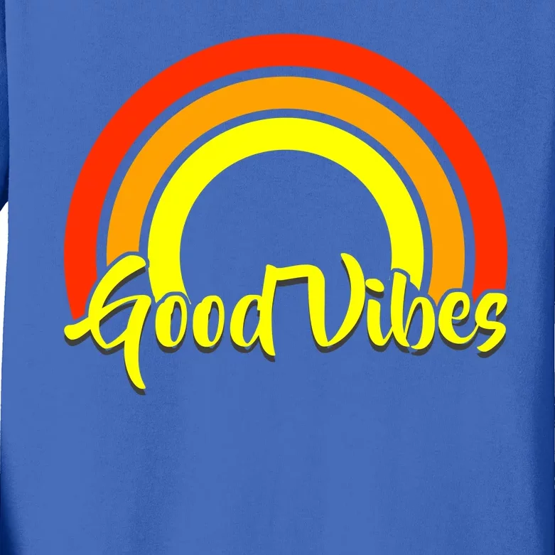 Good Vibes 80s Rainbow Kids Long Sleeve Shirt