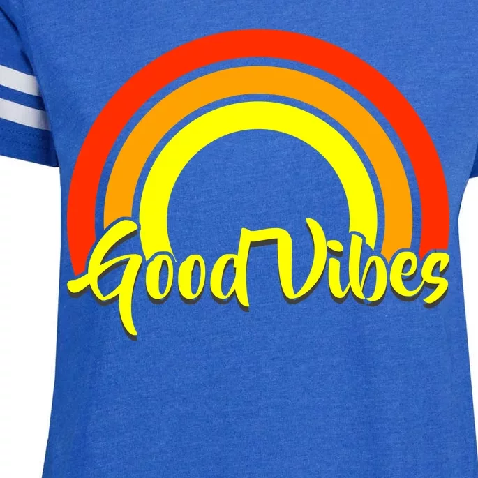 Good Vibes 80s Rainbow Enza Ladies Jersey Football T-Shirt