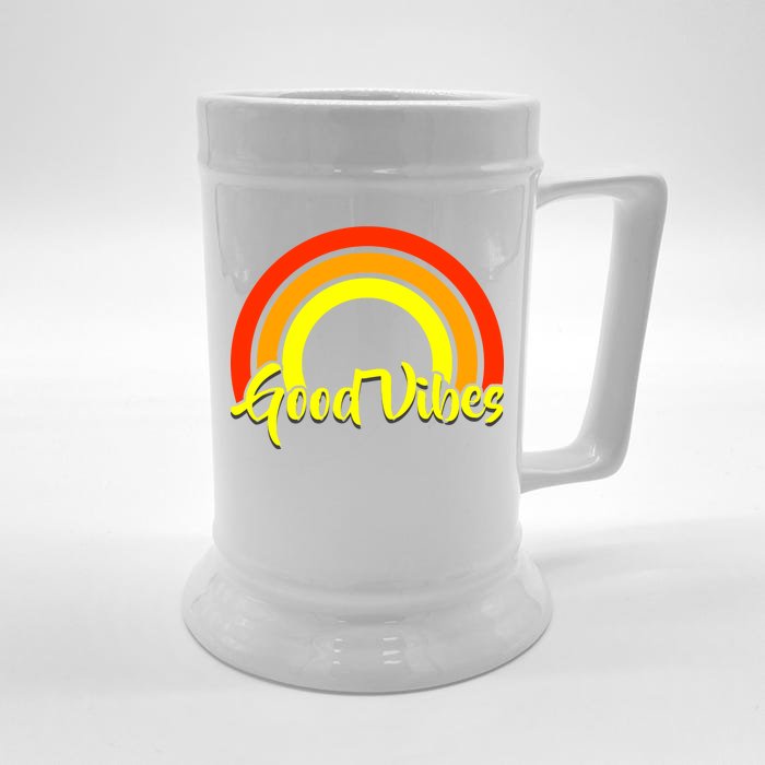 Good Vibes 80s Rainbow Front & Back Beer Stein