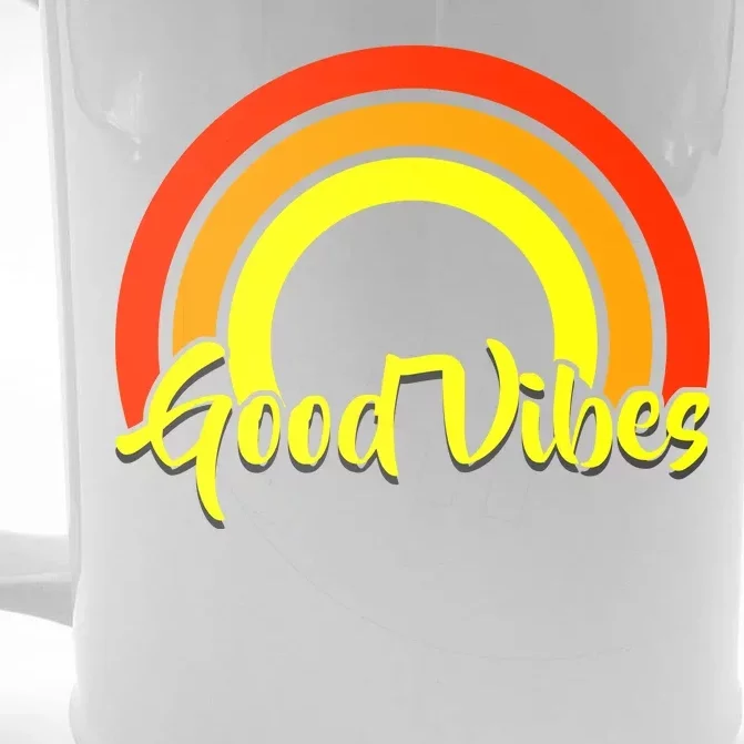 Good Vibes 80s Rainbow Front & Back Beer Stein