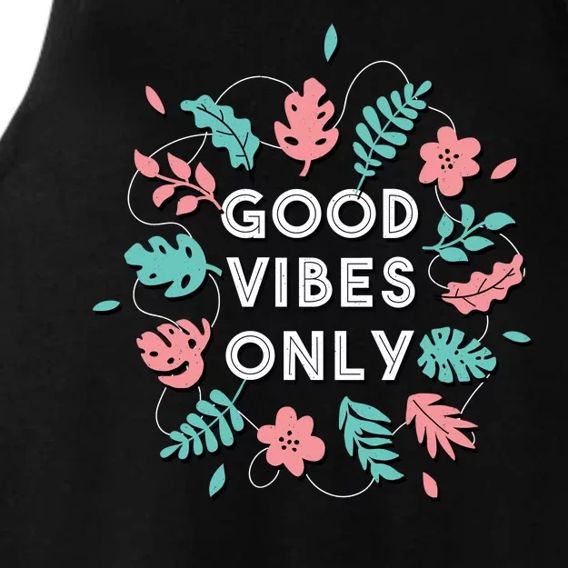 Good Vibes Only Flower Ladies Tri-Blend Wicking Tank