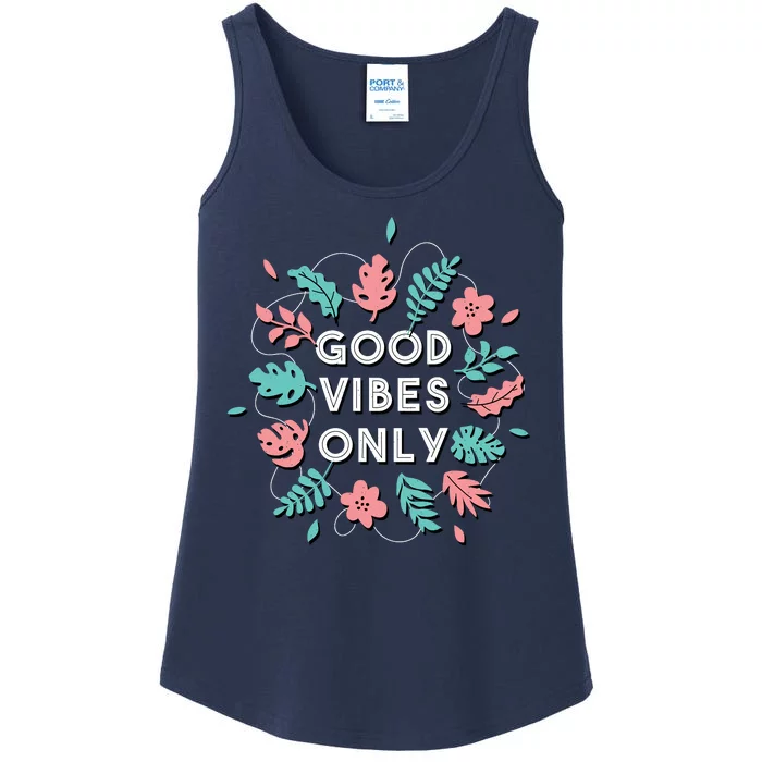 Good Vibes Only Flower Ladies Essential Tank