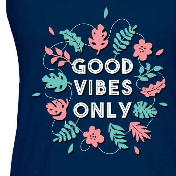 Good Vibes Only Flower Ladies Essential Flowy Tank