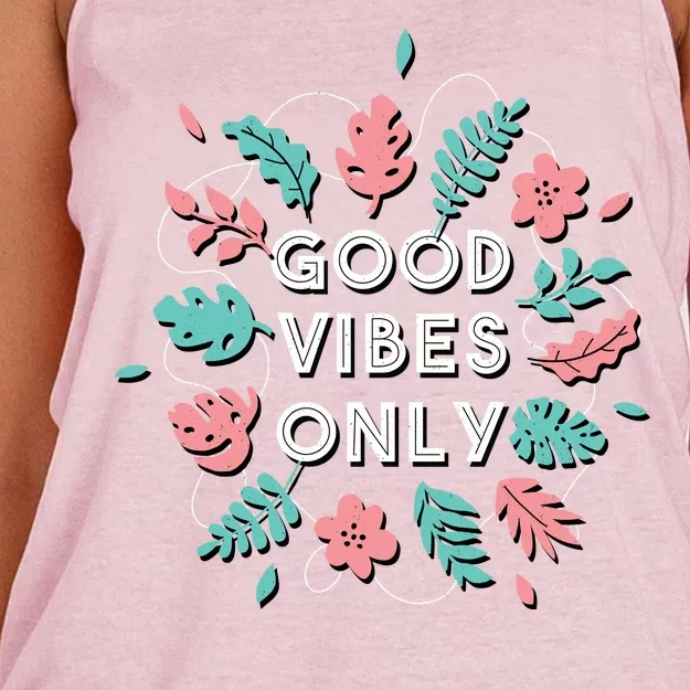 Good Vibes Only Flower Women's Knotted Racerback Tank