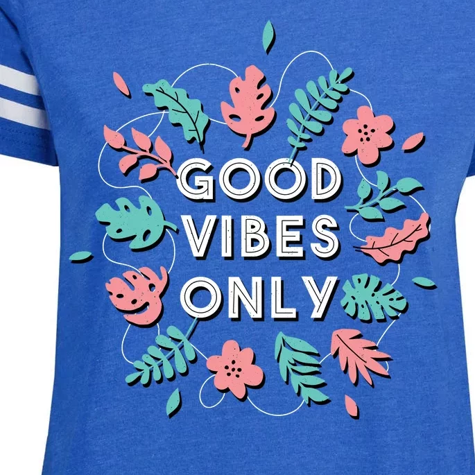 Good Vibes Only Flower Enza Ladies Jersey Football T-Shirt