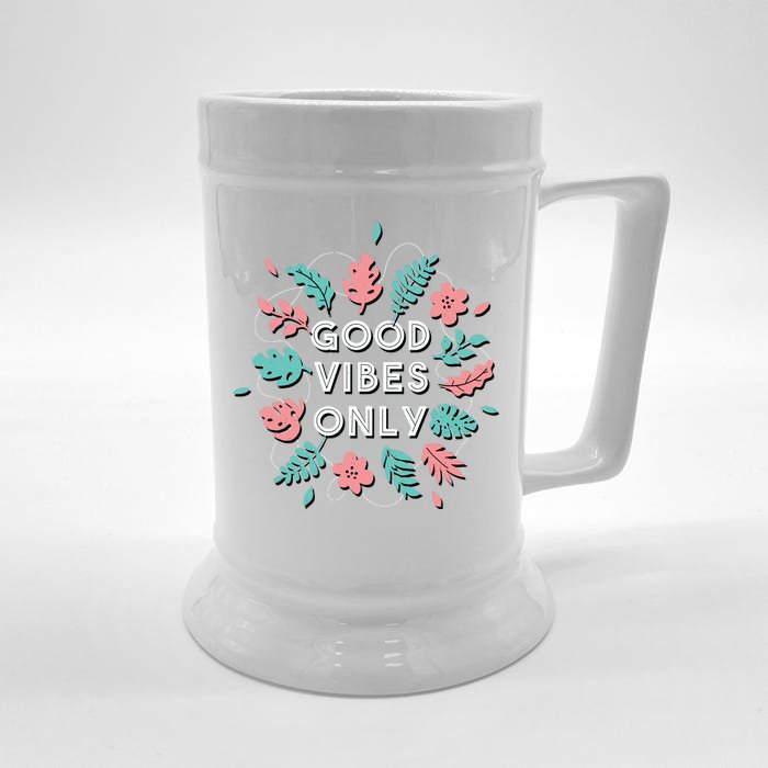 Good Vibes Only Flower Front & Back Beer Stein