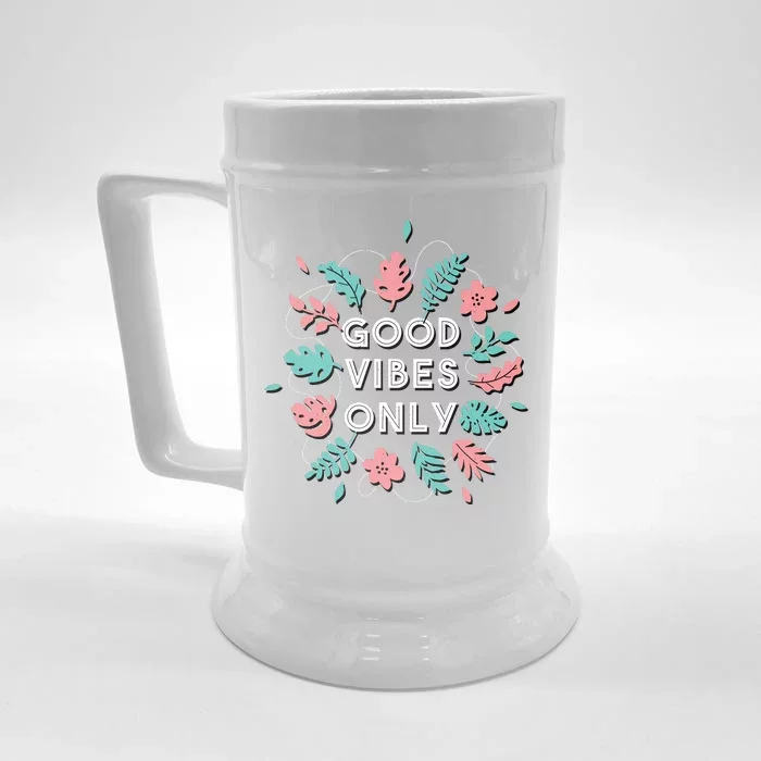 Good Vibes Only Flower Front & Back Beer Stein