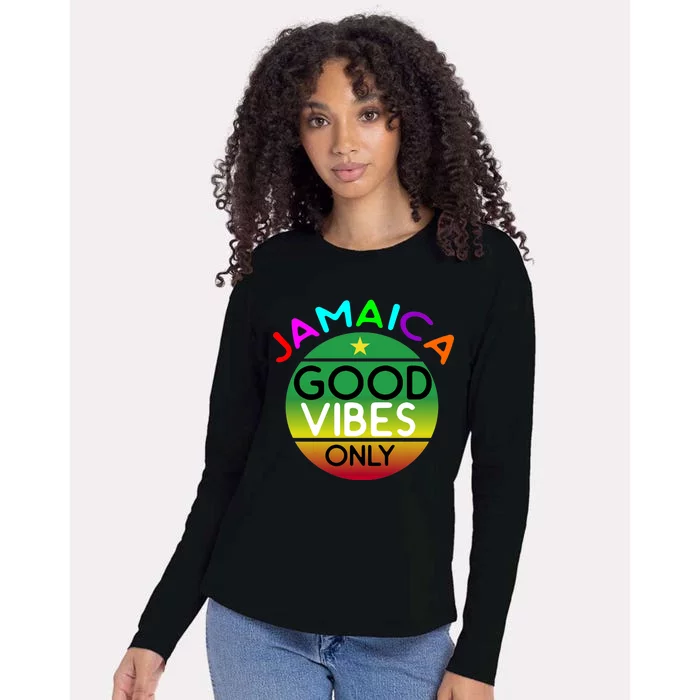 Good Vibes Only Jamaica Womens Cotton Relaxed Long Sleeve T-Shirt