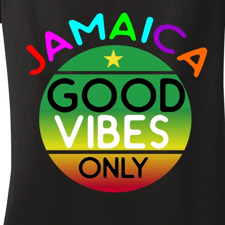 Good Vibes Only Jamaica Women's V-Neck T-Shirt