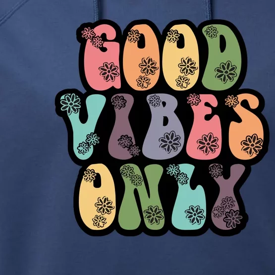 Good Vibes Only Retro 80's Hip Performance Fleece Hoodie