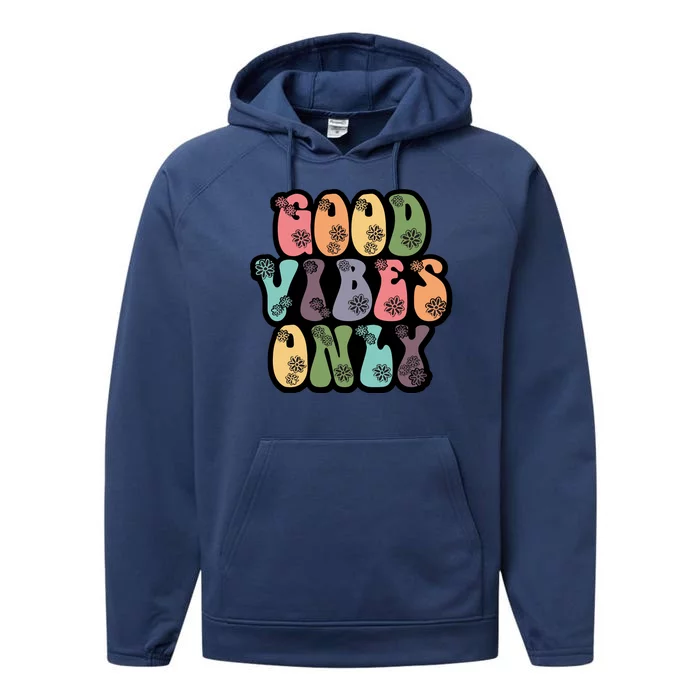 Good Vibes Only Retro 80's Hip Performance Fleece Hoodie