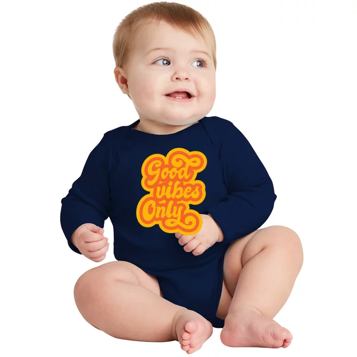 Good Vibes Only Vintage Baby Long Sleeve Bodysuit