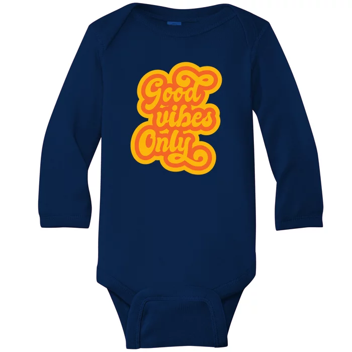 Good Vibes Only Vintage Baby Long Sleeve Bodysuit