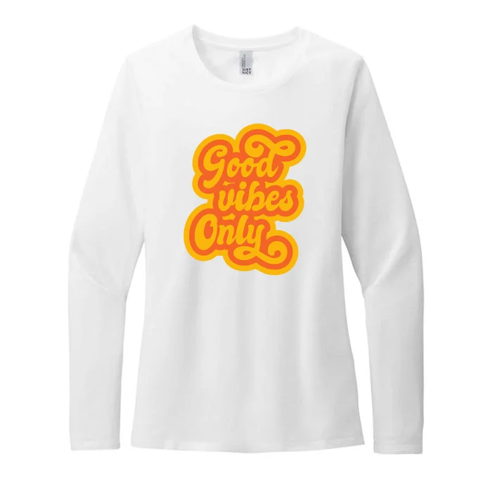 Good Vibes Only Vintage Womens CVC Long Sleeve Shirt