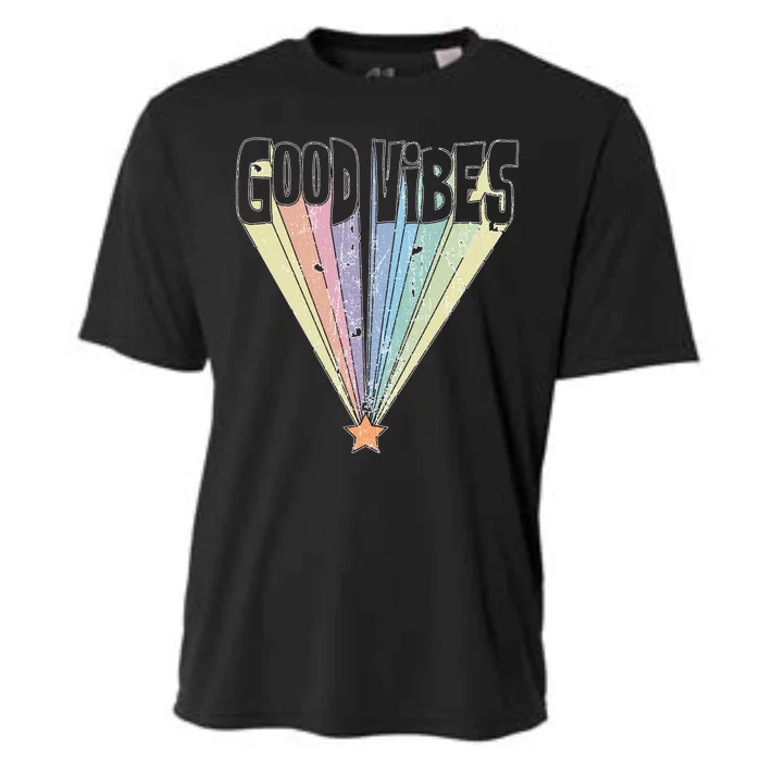 Good Vibes Retro Rainbow Cooling Performance Crew T-Shirt