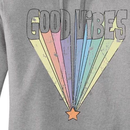 Good Vibes Retro Rainbow Women's Pullover Hoodie