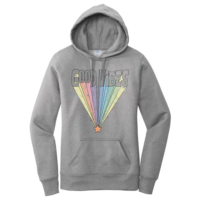 Good Vibes Retro Rainbow Women's Pullover Hoodie