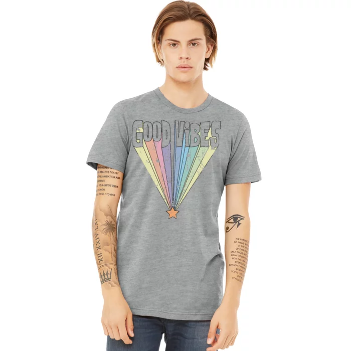 Good Vibes Retro Rainbow Premium T-Shirt