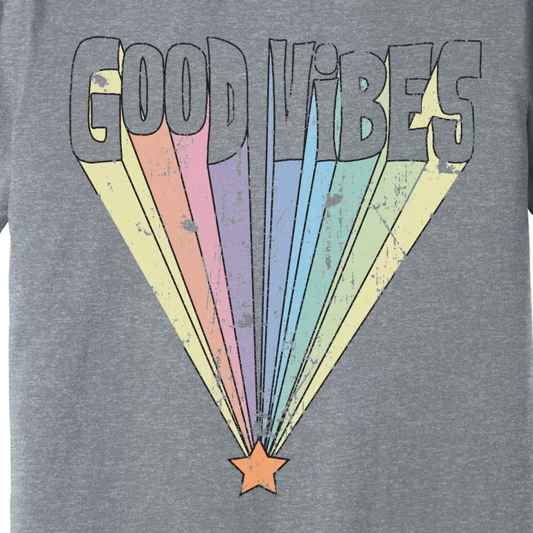 Good Vibes Retro Rainbow Premium T-Shirt