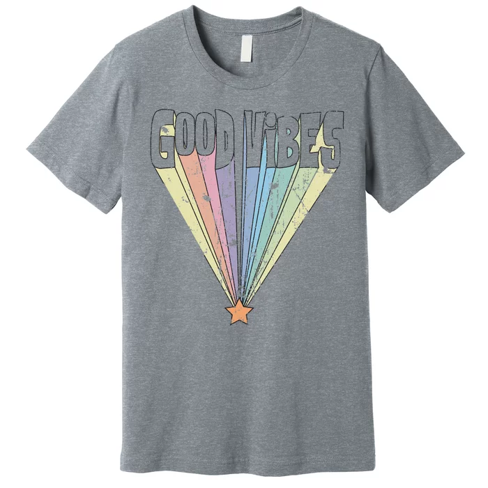 Good Vibes Retro Rainbow Premium T-Shirt