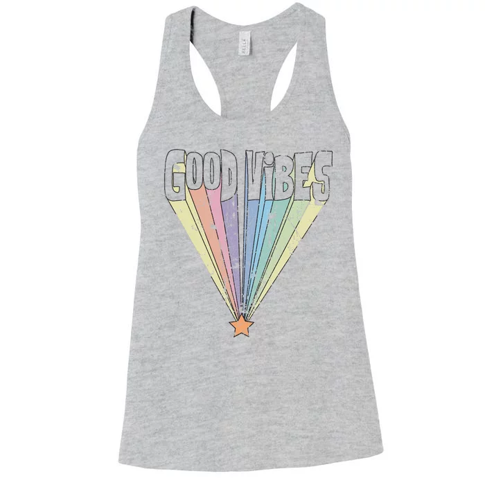 Good Vibes Retro Rainbow Women's Racerback Tank