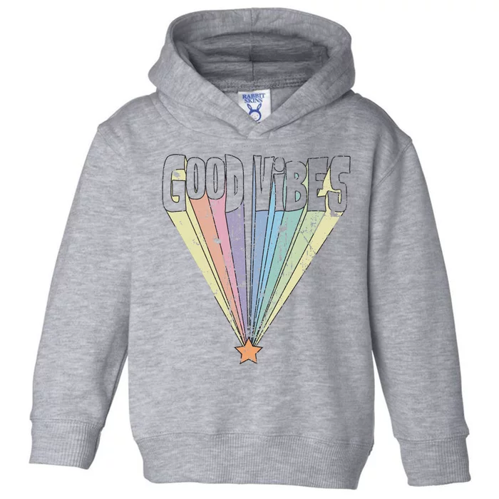 Good Vibes Retro Rainbow Toddler Hoodie