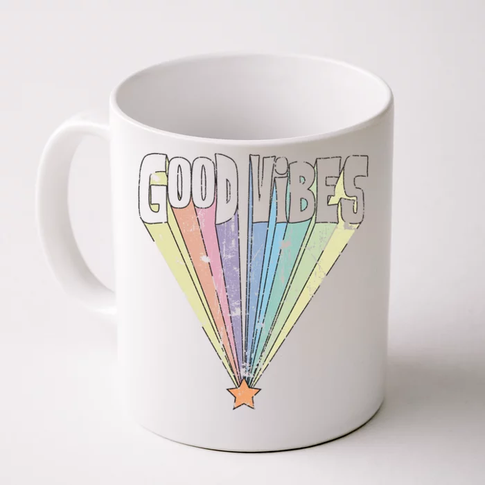 Good Vibes Retro Rainbow Front & Back Coffee Mug