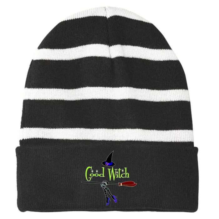 Good Witch Striped Beanie with Solid Band