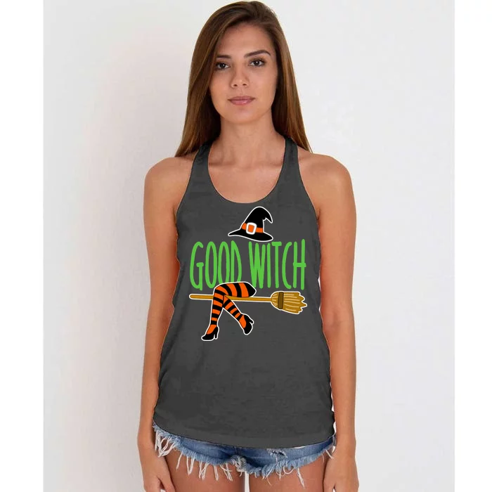 Good Witch Funny Halloween Women's Knotted Racerback Tank