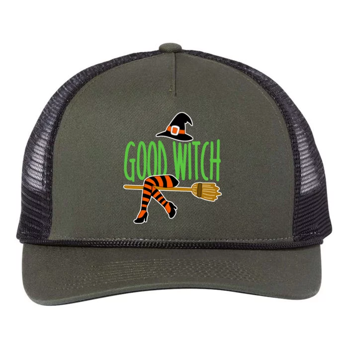 Good Witch Funny Halloween Retro Rope Trucker Hat Cap