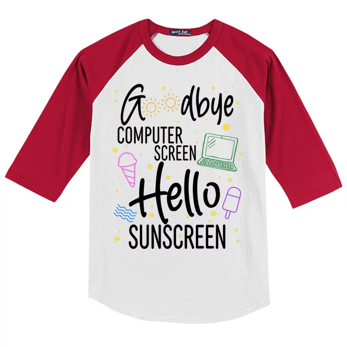 Goodbye Computer Screen Hello Sunscreen Kids Colorblock Raglan Jersey