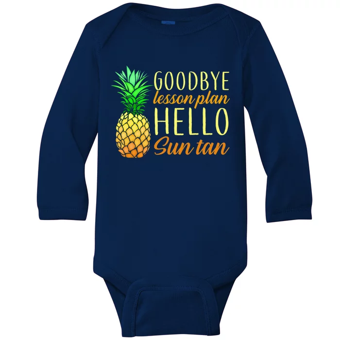 Goodbye Lesson Plan Hello Sun Tan Baby Long Sleeve Bodysuit