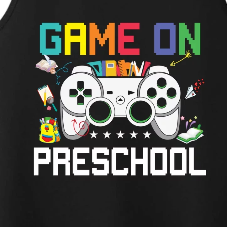 Game On Preschool Back To School Gamer Funny Preschool Gift Performance Tank