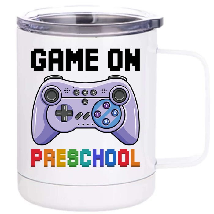 Game On Preschool Video Game Prek Welcome Back To School Gift Front & Back 12oz Stainless Steel Tumbler Cup