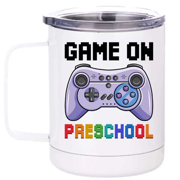 Game On Preschool Video Game Prek Welcome Back To School Gift Front & Back 12oz Stainless Steel Tumbler Cup