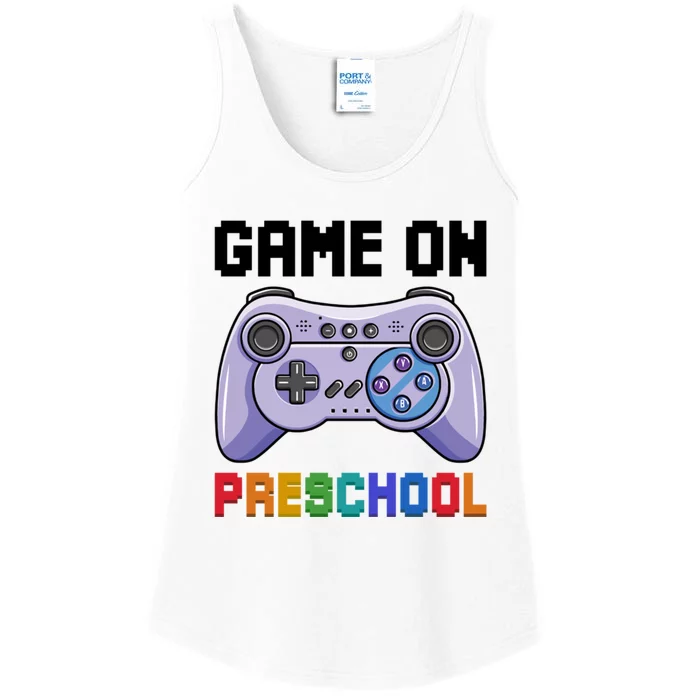 Game On Preschool Video Game Prek Welcome Back To School Gift Ladies Essential Tank