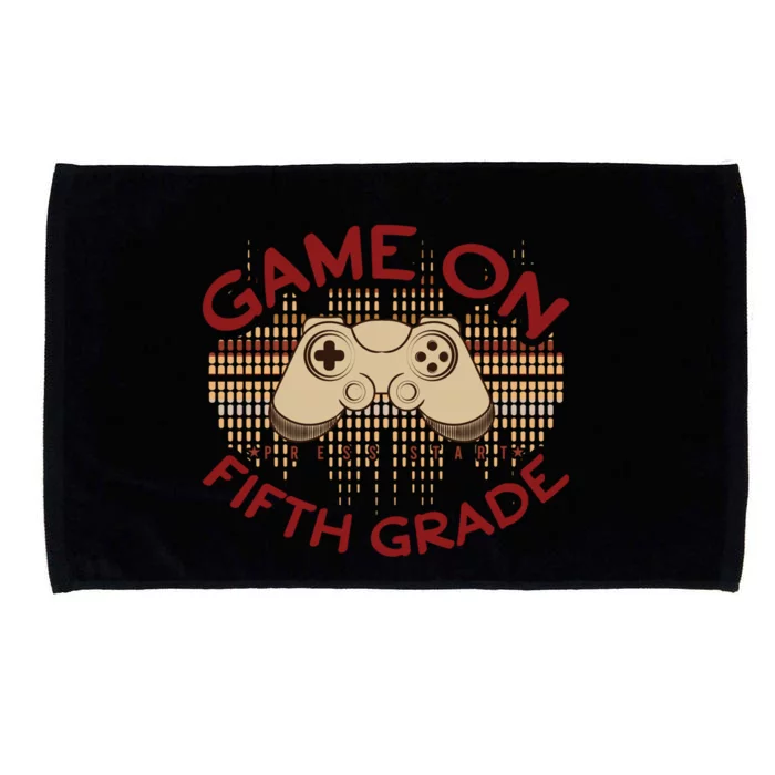 Game On Press Start! 5Th Grade Computer Games Gaming Gamer Funny Gift Microfiber Hand Towel