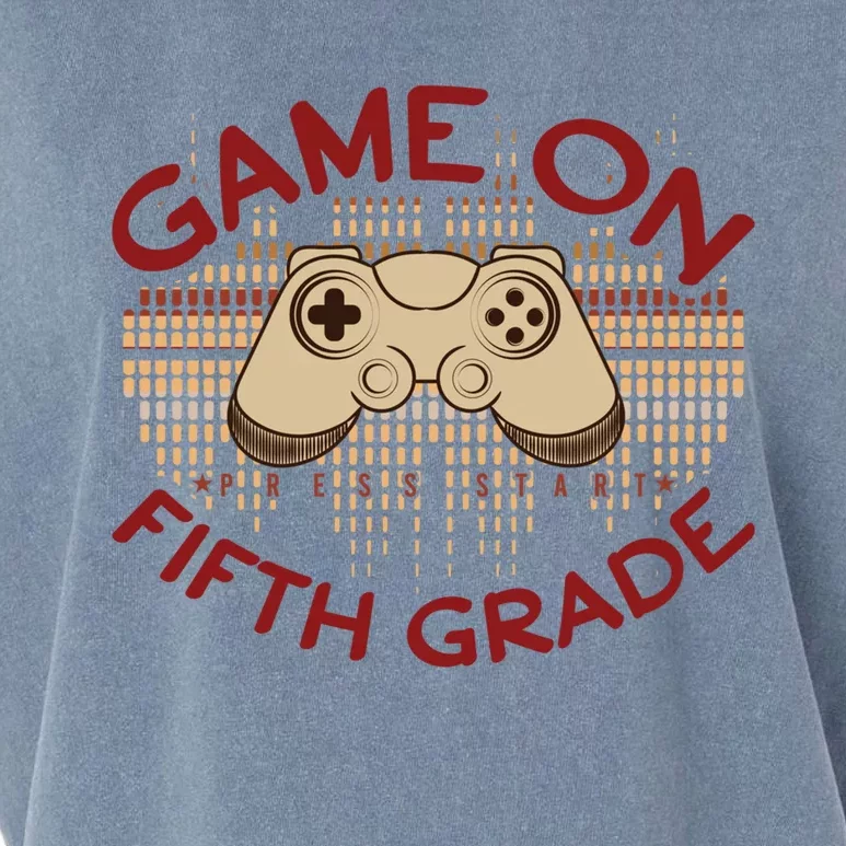 Game On Press Start! 5Th Grade Computer Games Gaming Gamer Funny Gift Garment-Dyed Women's Muscle Tee