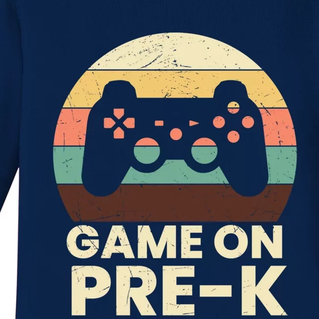 Game On PreK Video Game First Day Back To School Gamer Meaningful Gift Baby Long Sleeve Bodysuit