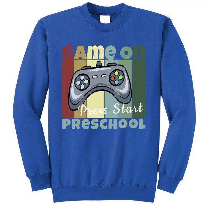 Game On Press Start Preschool Gamer Back To School Vintage Cute Gift Sweatshirt