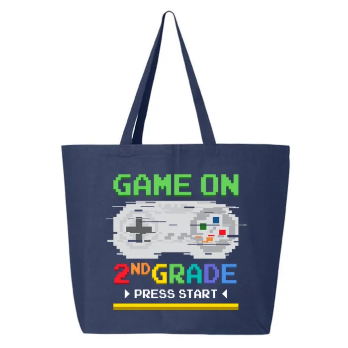 Game On Press Start Second 2Nd Grade Gamer Back To School Funny Gift 25L Jumbo Tote