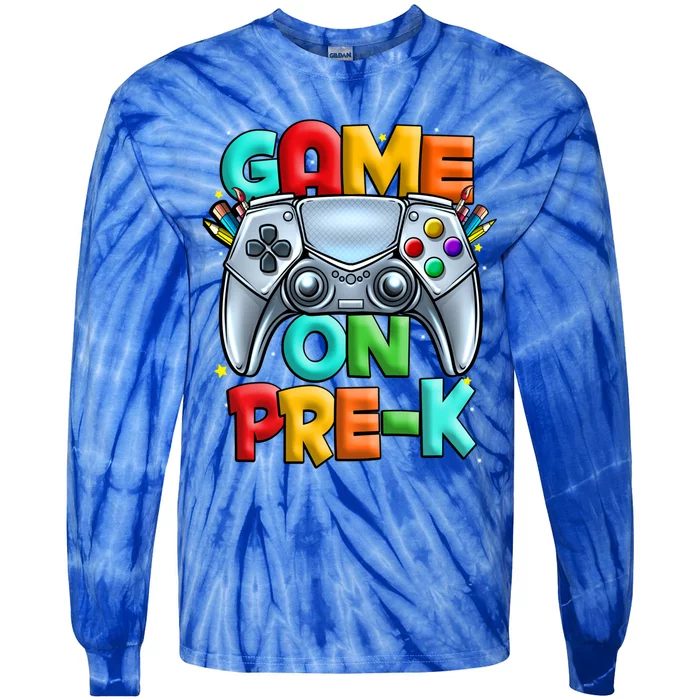 Game On PreK Back To School PreKindergarten Gift Tie-Dye Long Sleeve Shirt