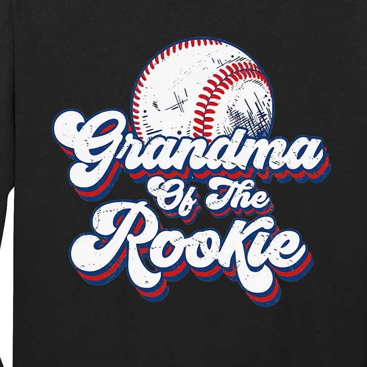 Grandma of Rookie 1st Birthday Baseball Theme Party Long Sleeve Shirt