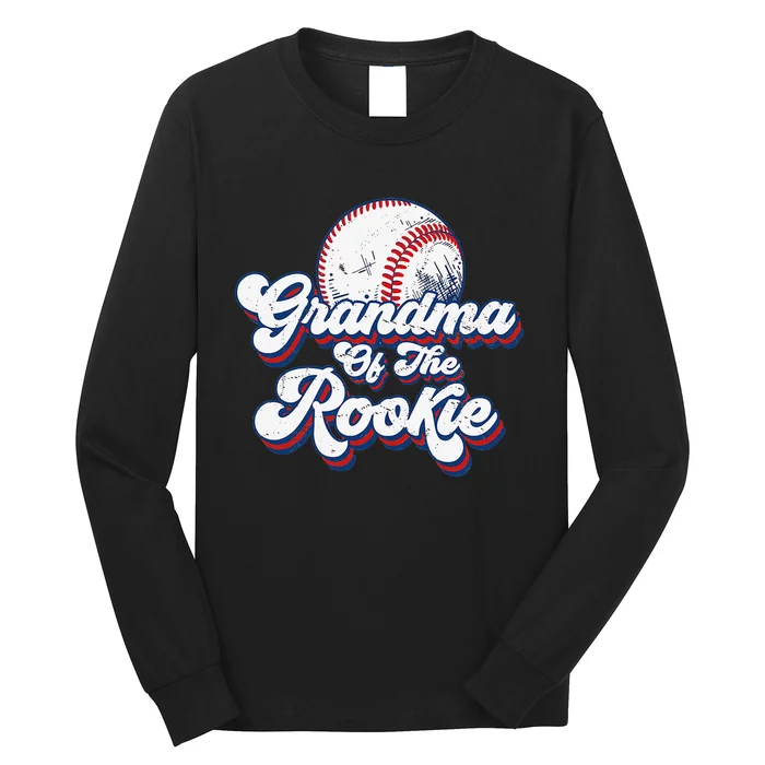 Grandma of Rookie 1st Birthday Baseball Theme Party Long Sleeve Shirt