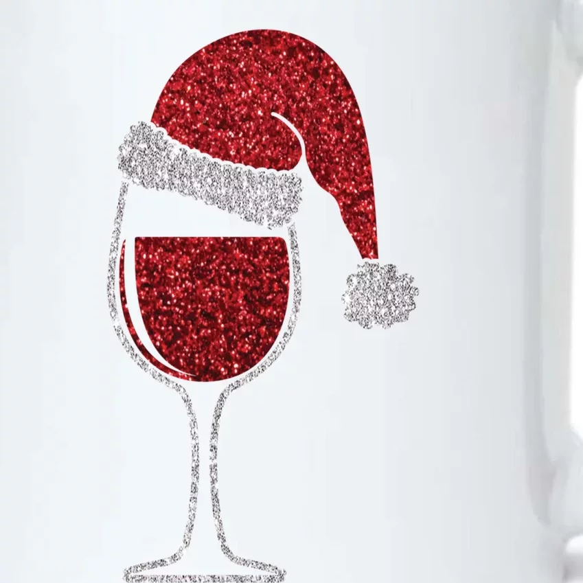 Glass Of Red Wine With Santa Hat Funny Wine Great Gift Black Color Changing Mug