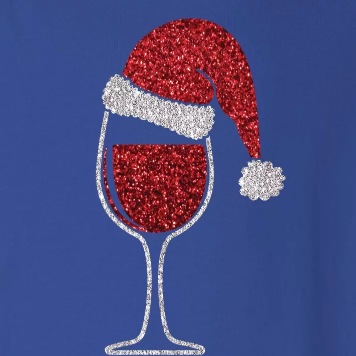 Glass Of Red Wine With Santa Hat Funny Wine Great Gift Toddler Long Sleeve Shirt