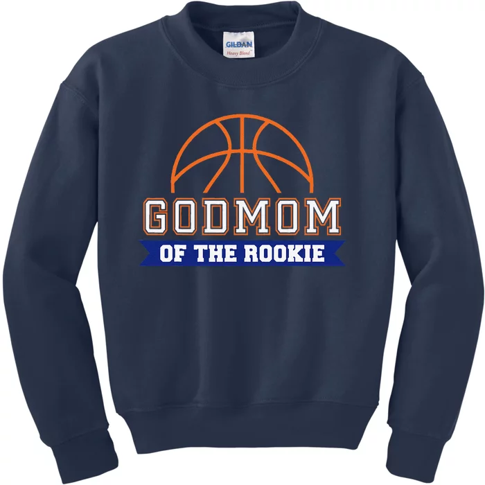 Godmom Of Rookie 1st Birthday Basketball Theme Matching Kids Sweatshirt