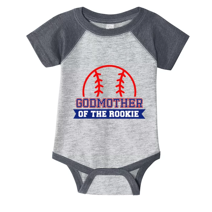 Godmother Of Rookie 1st Birthday Baseball Theme Matching Infant Baby Jersey Bodysuit