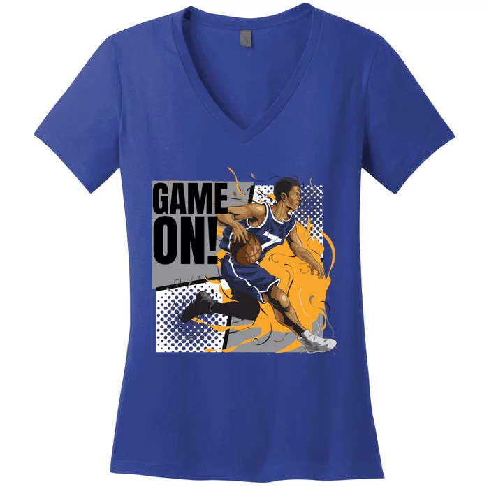 Game On Rocking Streetwear Graphic Print Hip Hop Designs Gift Women's V-Neck T-Shirt